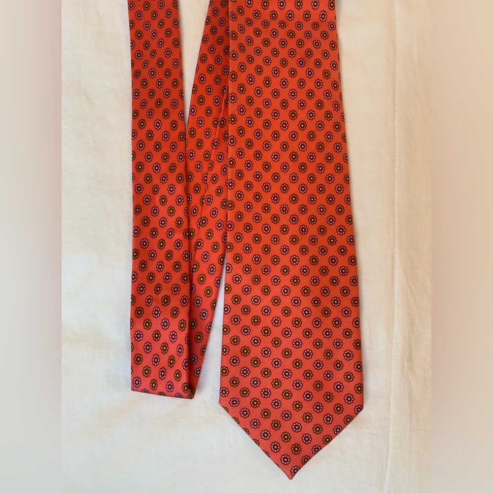 Men’s Orange Bird Dog Bay Tie - Flower Design